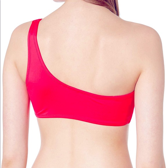 MILLY CABANA - Solid one-shoulder bikini top in Candy, size Md - NWT! - Picture 2 of 3